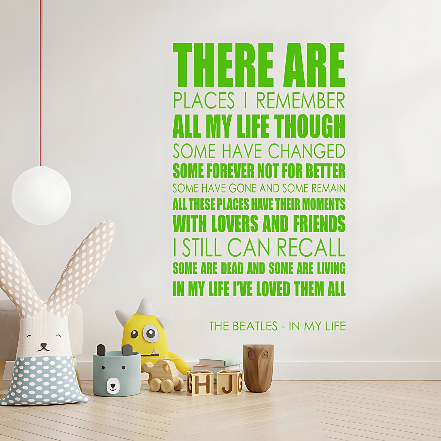 The Beatles In My Life Song Lyrics Wall Sticker – There Are Places I Remember Decal