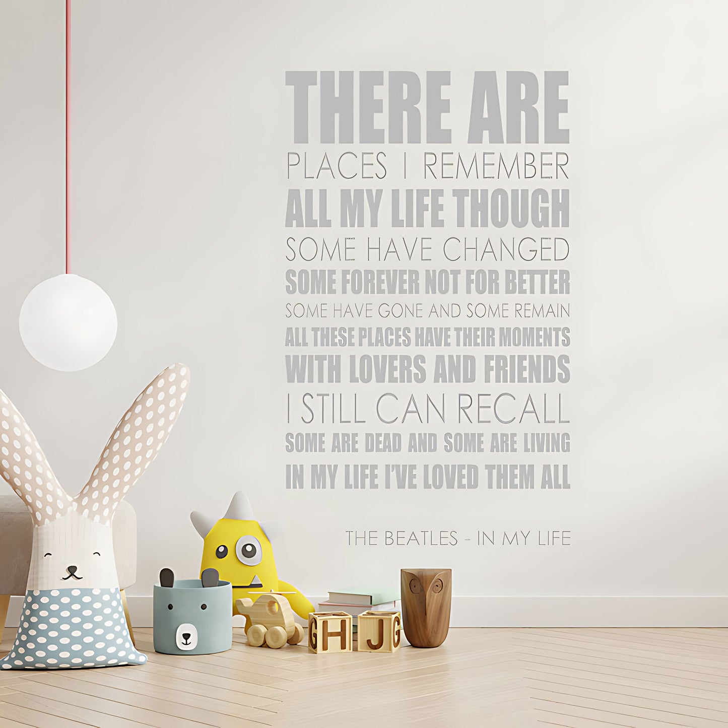 The Beatles In My Life Song Lyrics Wall Sticker – There Are Places I Remember Decal