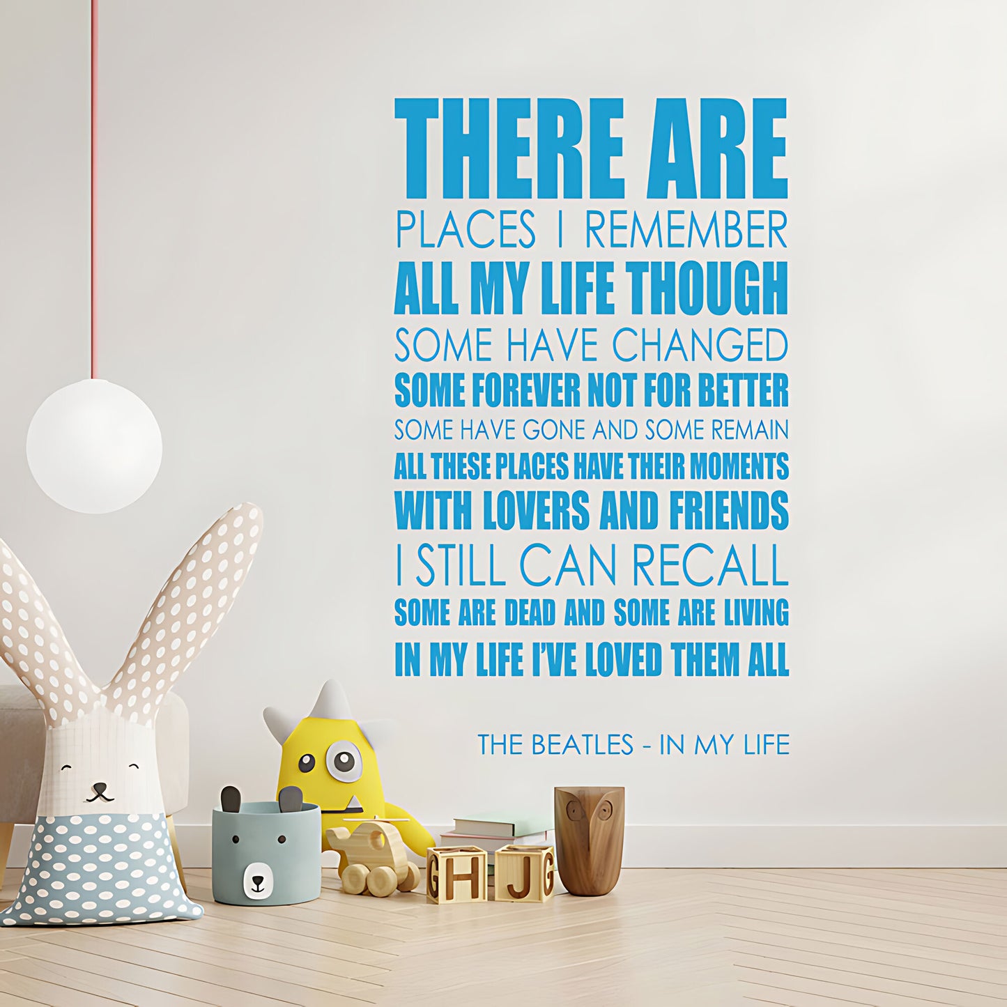 The Beatles In My Life Song Lyrics Wall Sticker – There Are Places I Remember Decal