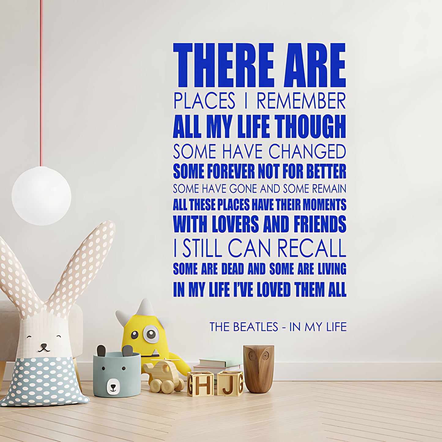 The Beatles In My Life Song Lyrics Wall Sticker – There Are Places I Remember Decal