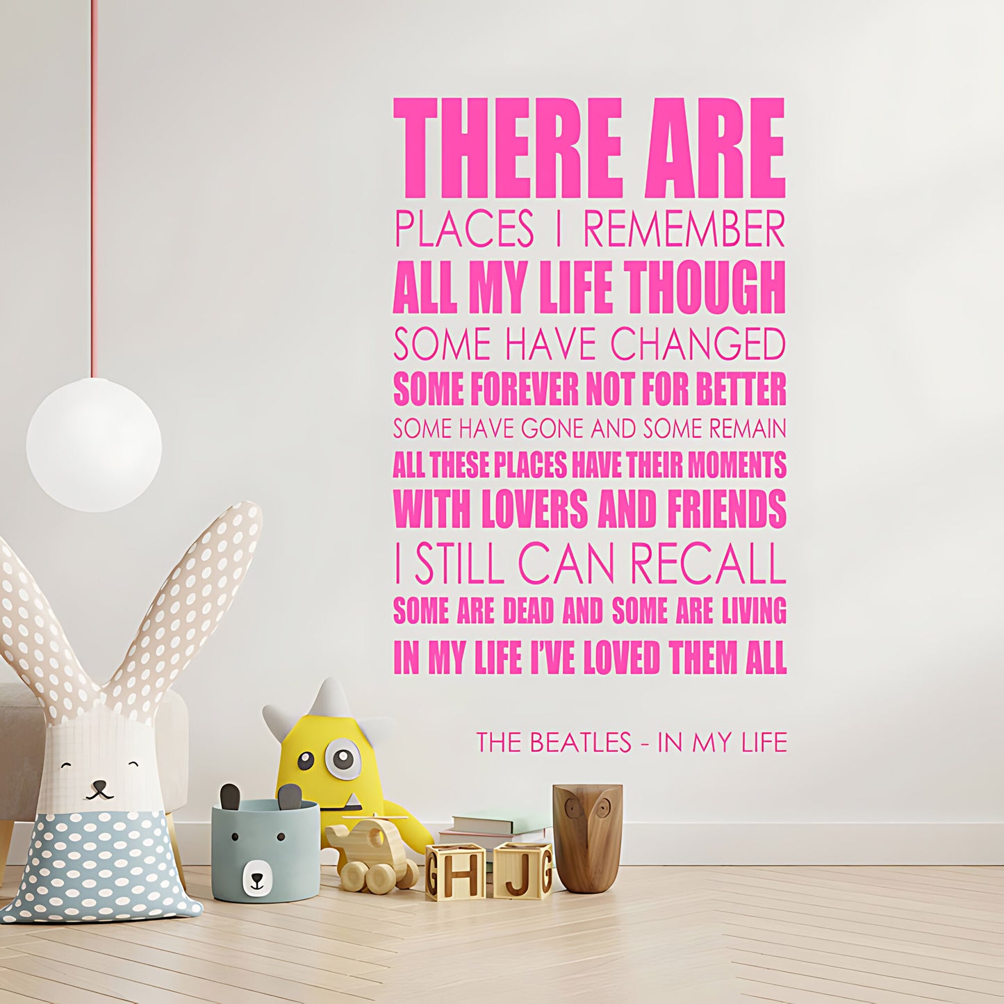 The Beatles In My Life Song Lyrics Wall Sticker – There Are Places I Remember Decal