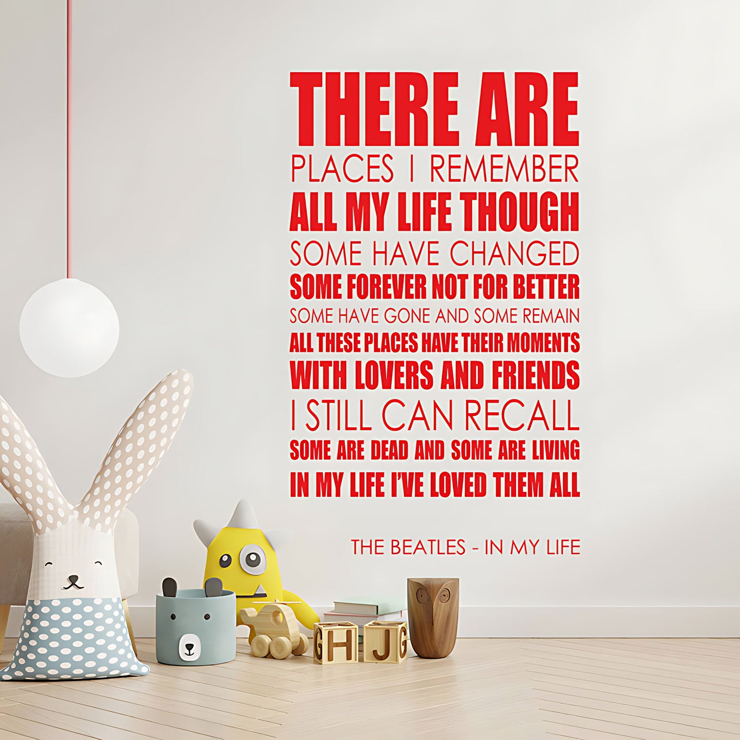 The Beatles In My Life Song Lyrics Wall Sticker – There Are Places I Remember Decal