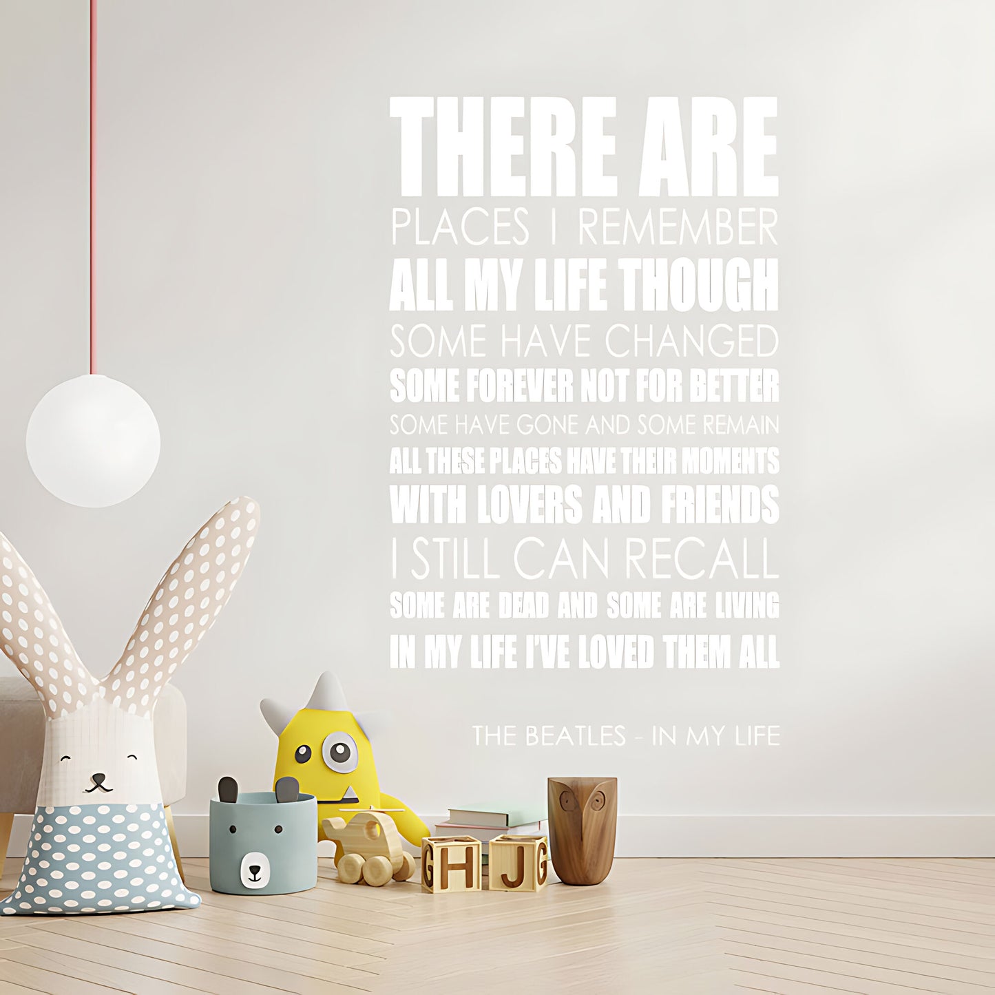 The Beatles In My Life Song Lyrics Wall Sticker – There Are Places I Remember Decal