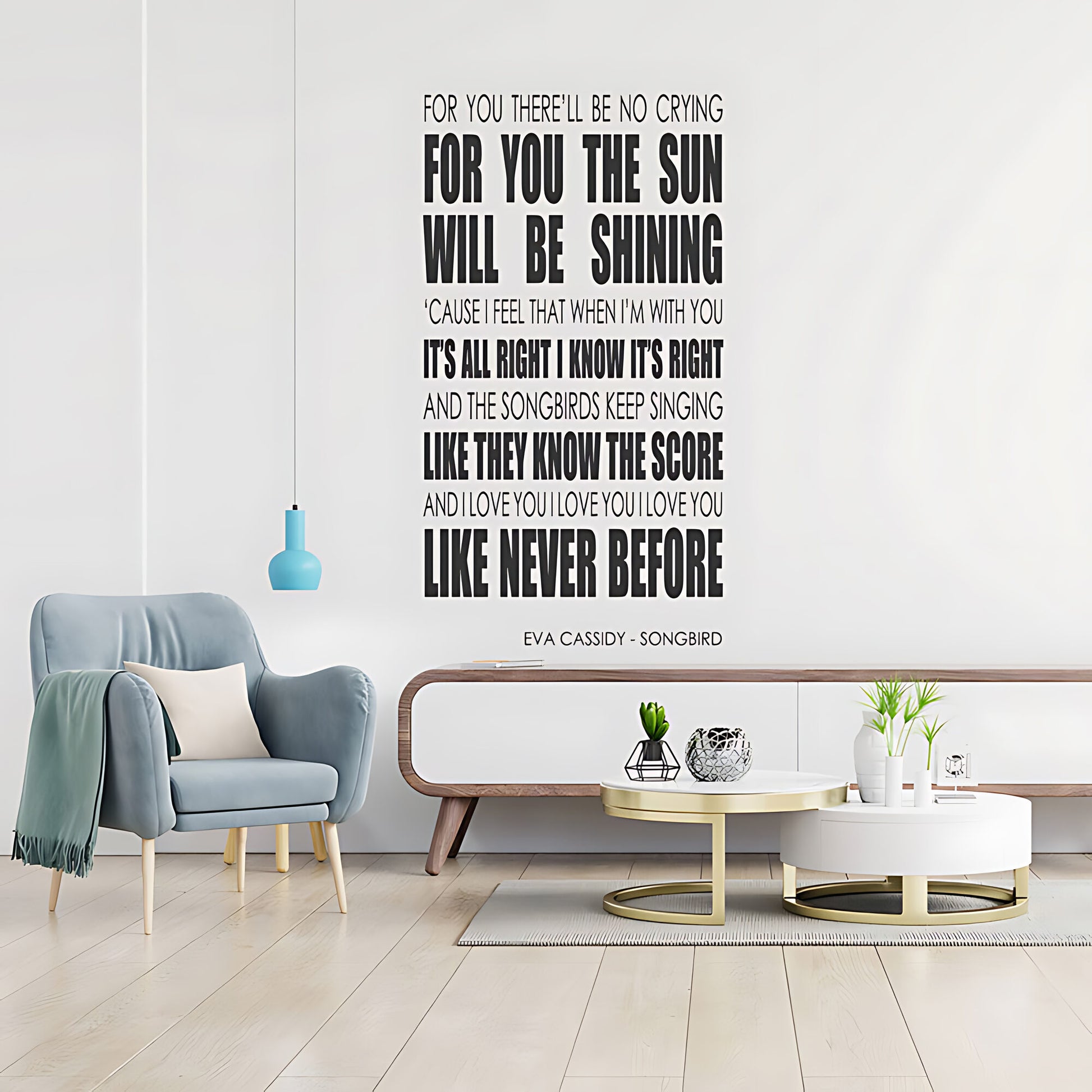 Eva Cassidy Wall Art Sticker - Songbird Lyrics Music Quote