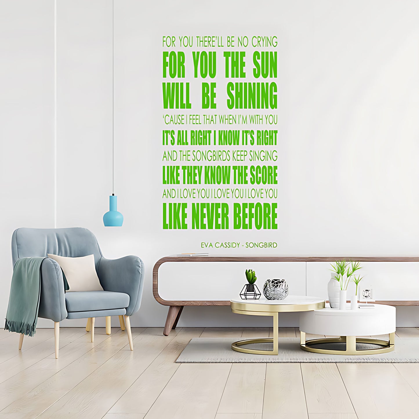 Eva Cassidy Wall Art Sticker - Songbird Lyrics Music Quote
