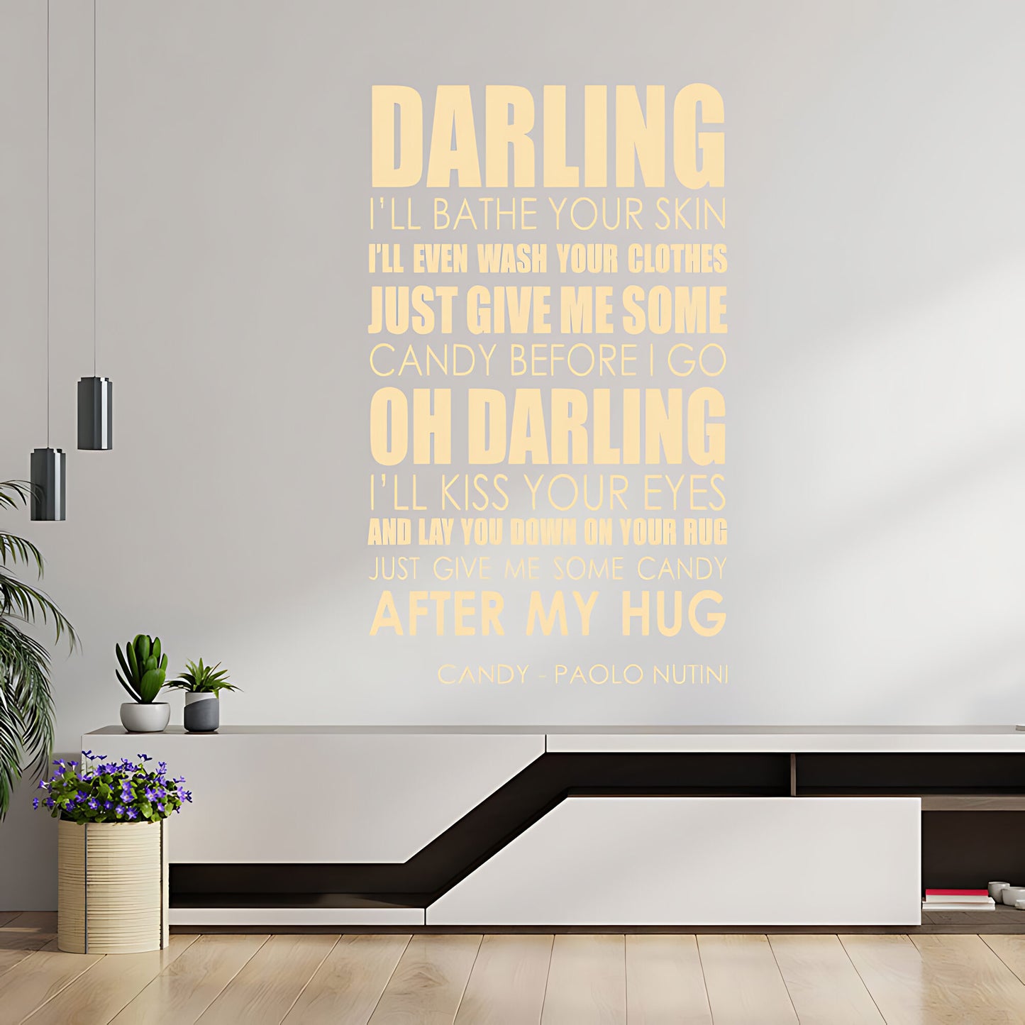 Paolo Nutini Candy Song Lyrics Wall Sticker – Music Quote Decal