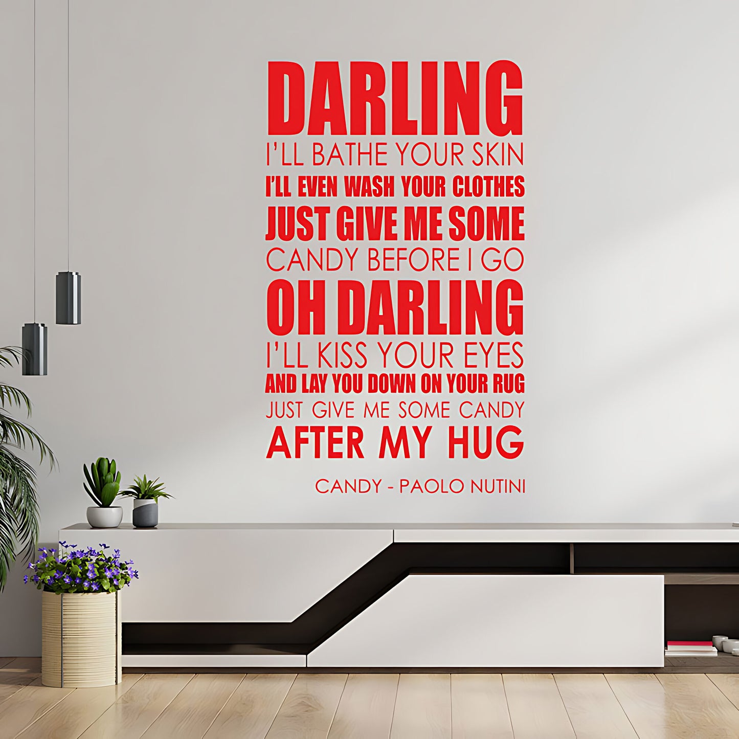 Paolo Nutini Candy Song Lyrics Wall Sticker – Music Quote Decal