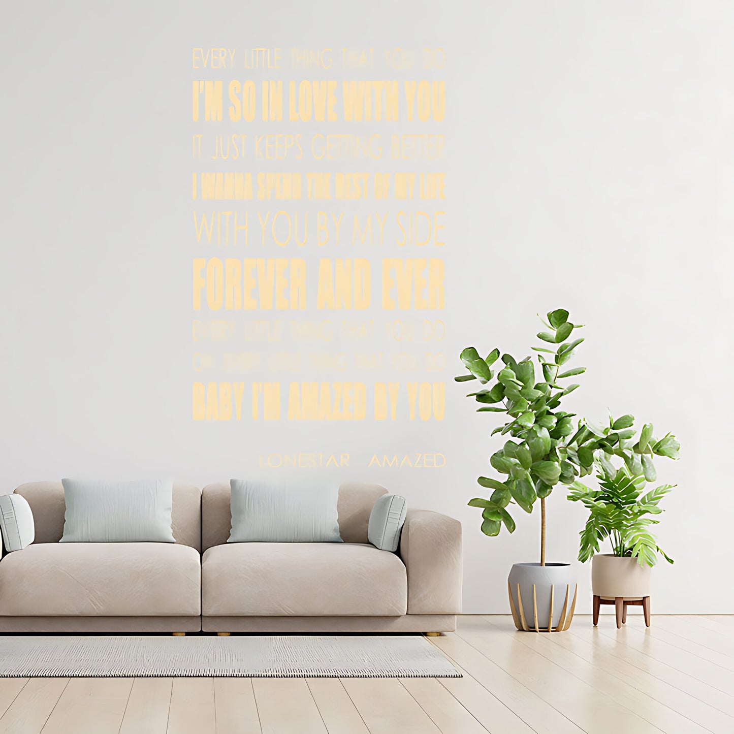 Lonestar Amazed Song Lyrics Wall Sticker – I'm So In Love With You Music Decal