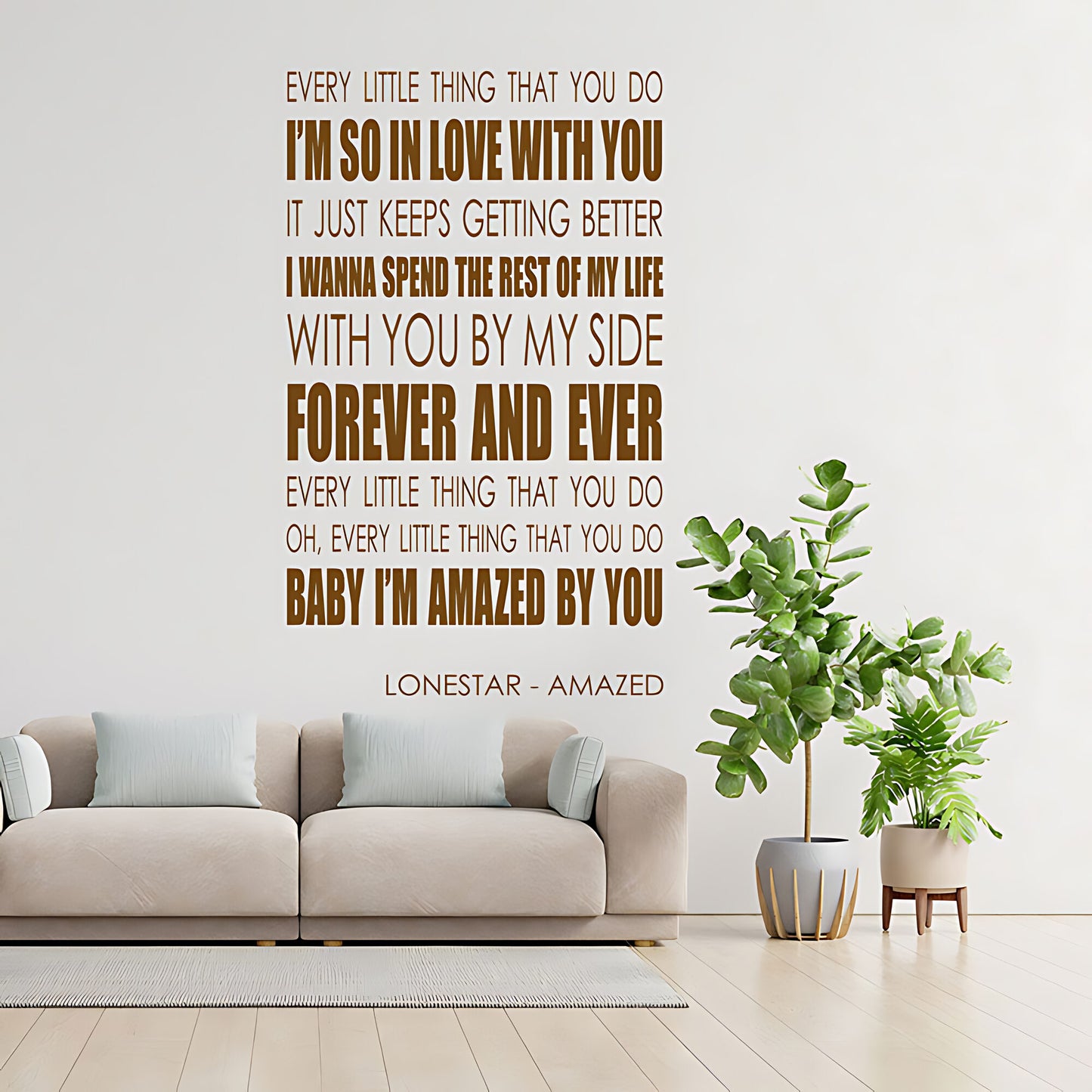 Lonestar Amazed Song Lyrics Wall Sticker – I'm So In Love With You Music Decal
