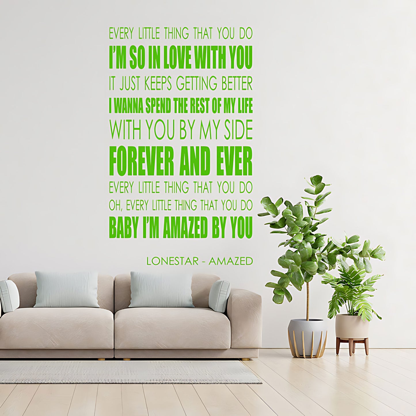 Lonestar Amazed Song Lyrics Wall Sticker – I'm So In Love With You Music Decal