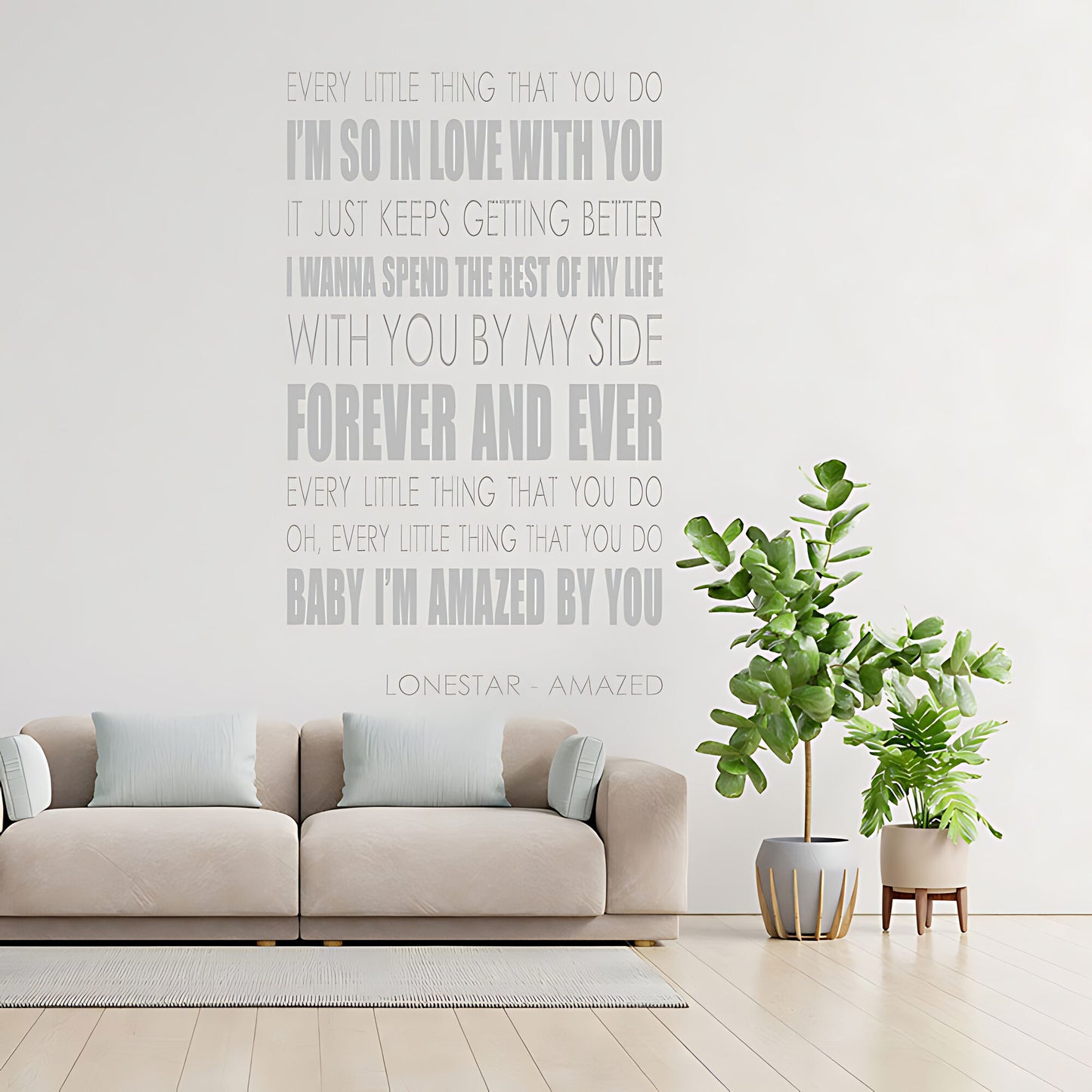 Lonestar Amazed Song Lyrics Wall Sticker – I'm So In Love With You Music Decal