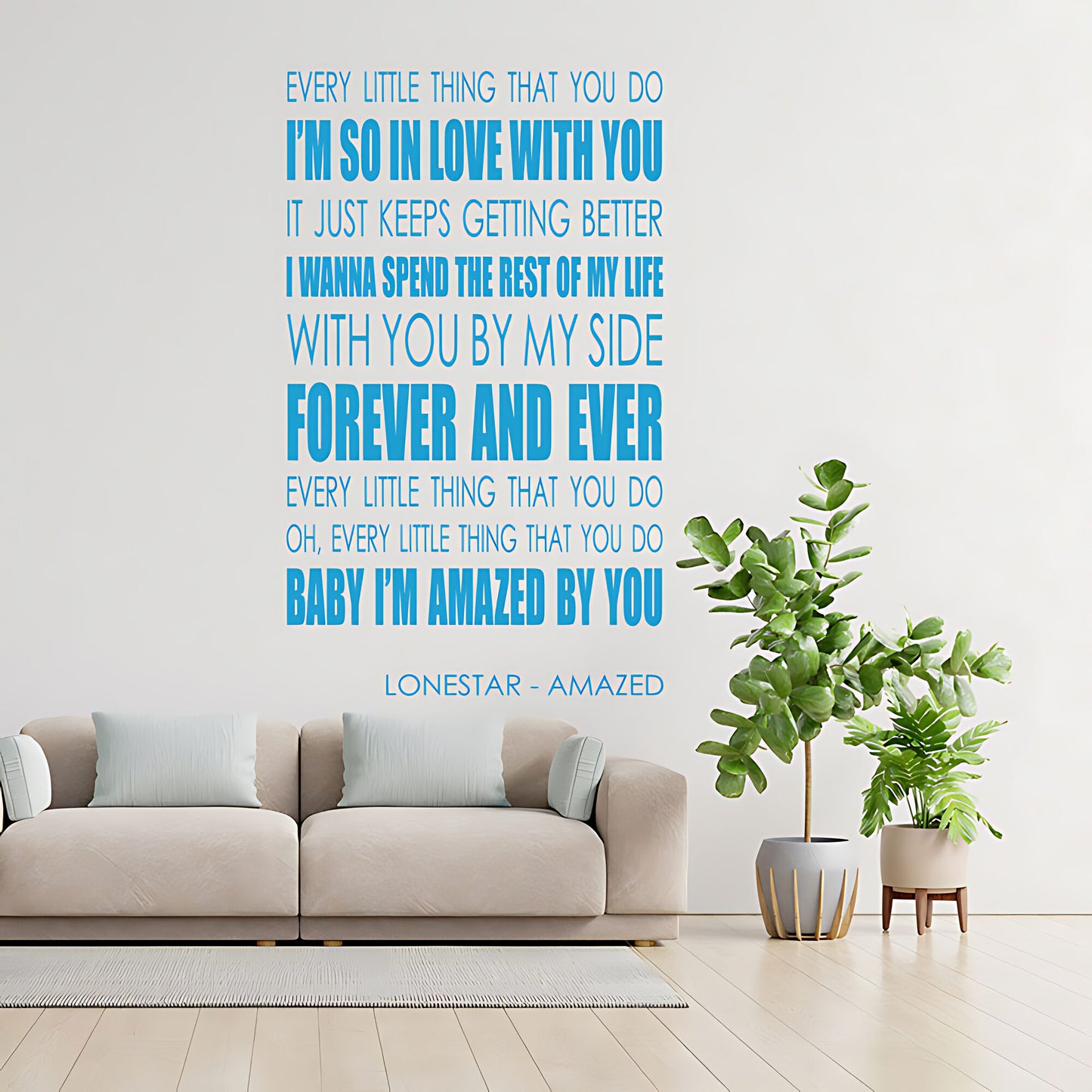 Lonestar Amazed Song Lyrics Wall Sticker – I'm So In Love With You Music Decal