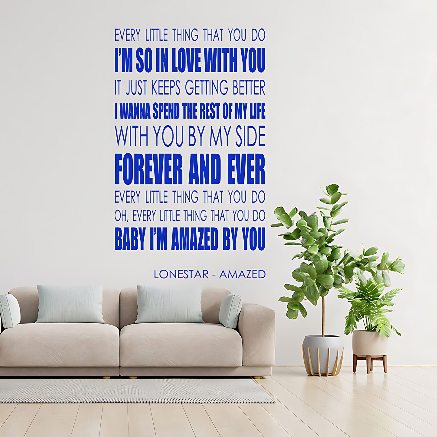 Lonestar Amazed Song Lyrics Wall Sticker – I'm So In Love With You Music Decal