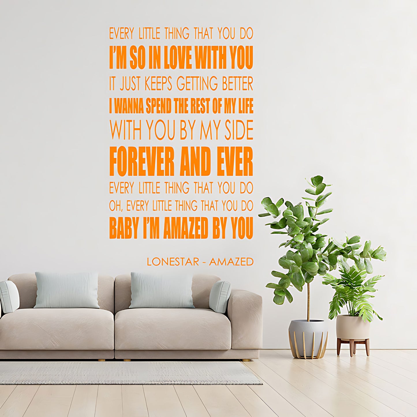 Lonestar Amazed Song Lyrics Wall Sticker – I'm So In Love With You Music Decal