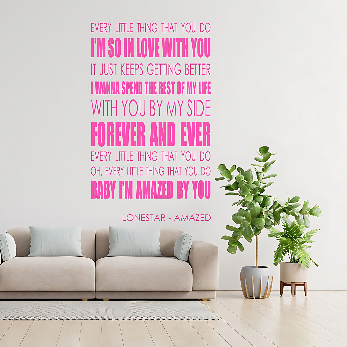 Lonestar Amazed Song Lyrics Wall Sticker – I'm So In Love With You Music Decal