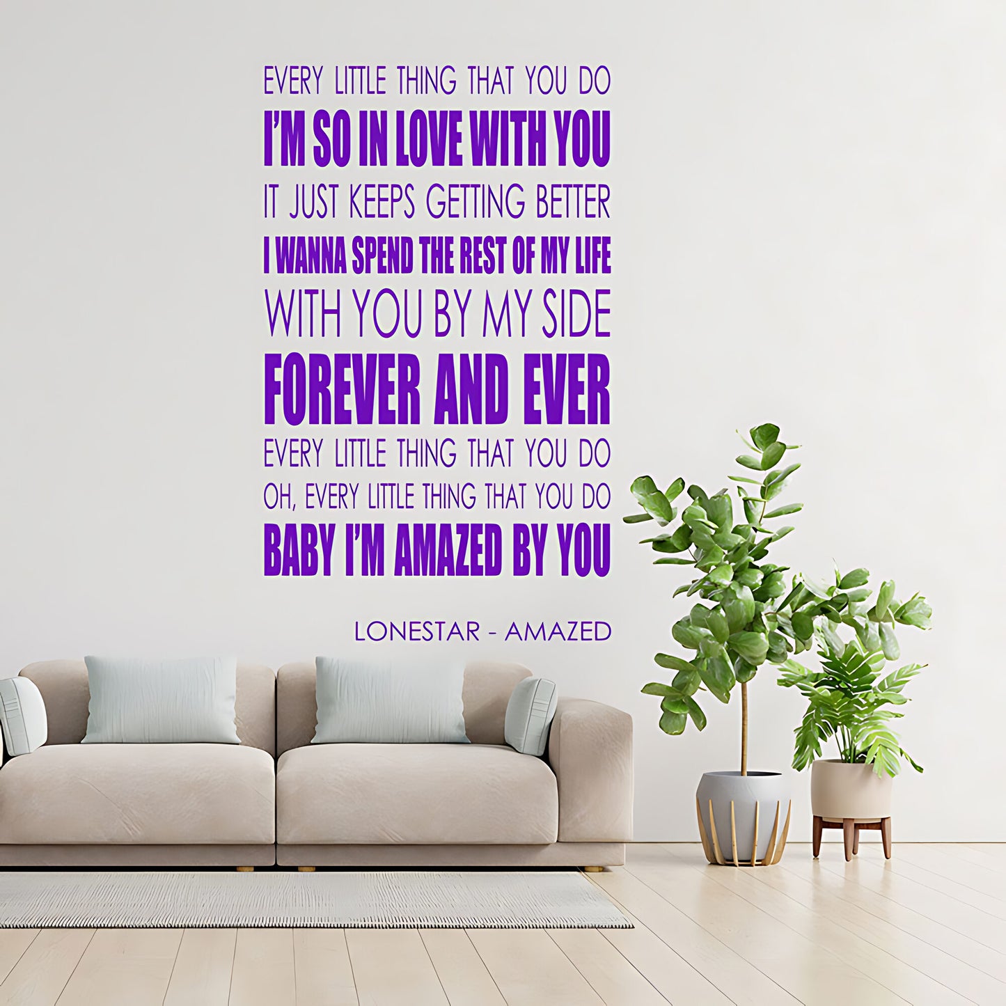 Lonestar Amazed Song Lyrics Wall Sticker – I'm So In Love With You Music Decal