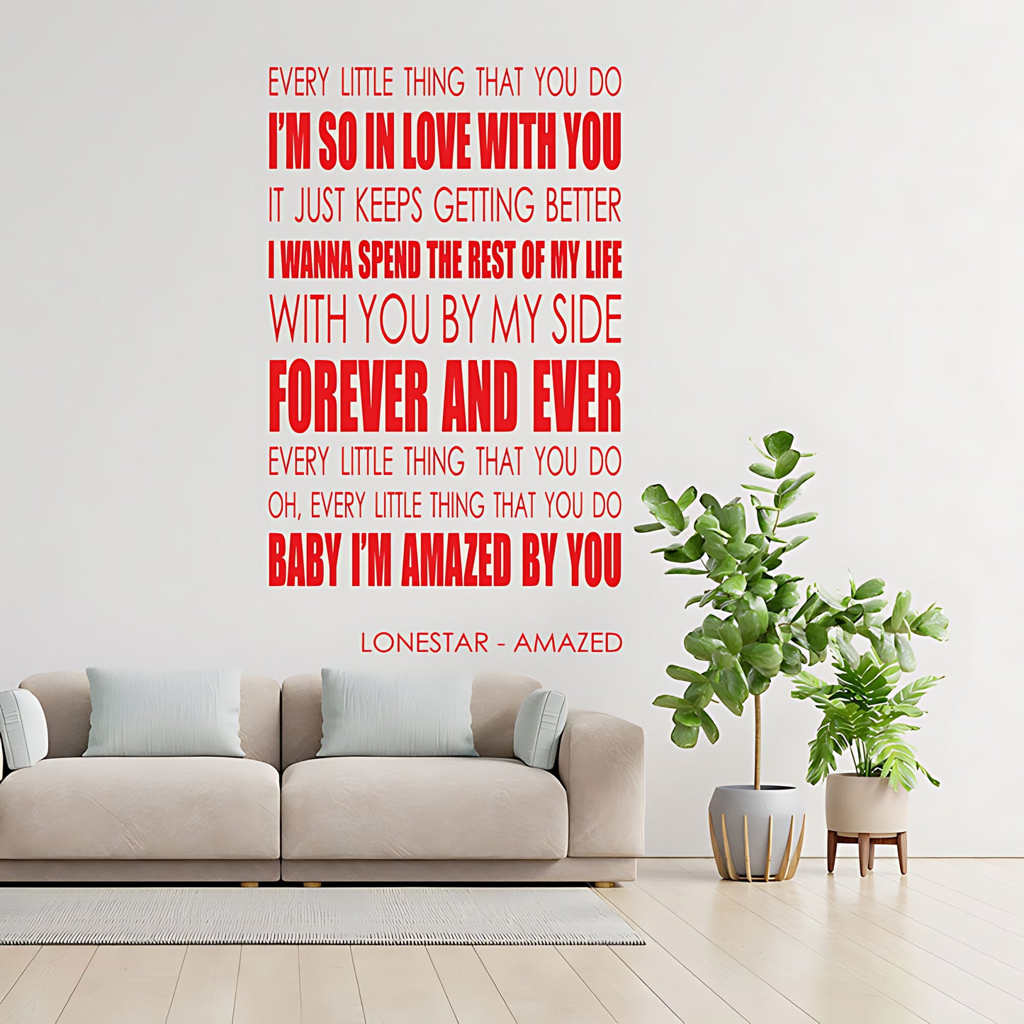 Lonestar Amazed Song Lyrics Wall Sticker – I'm So In Love With You Music Decal