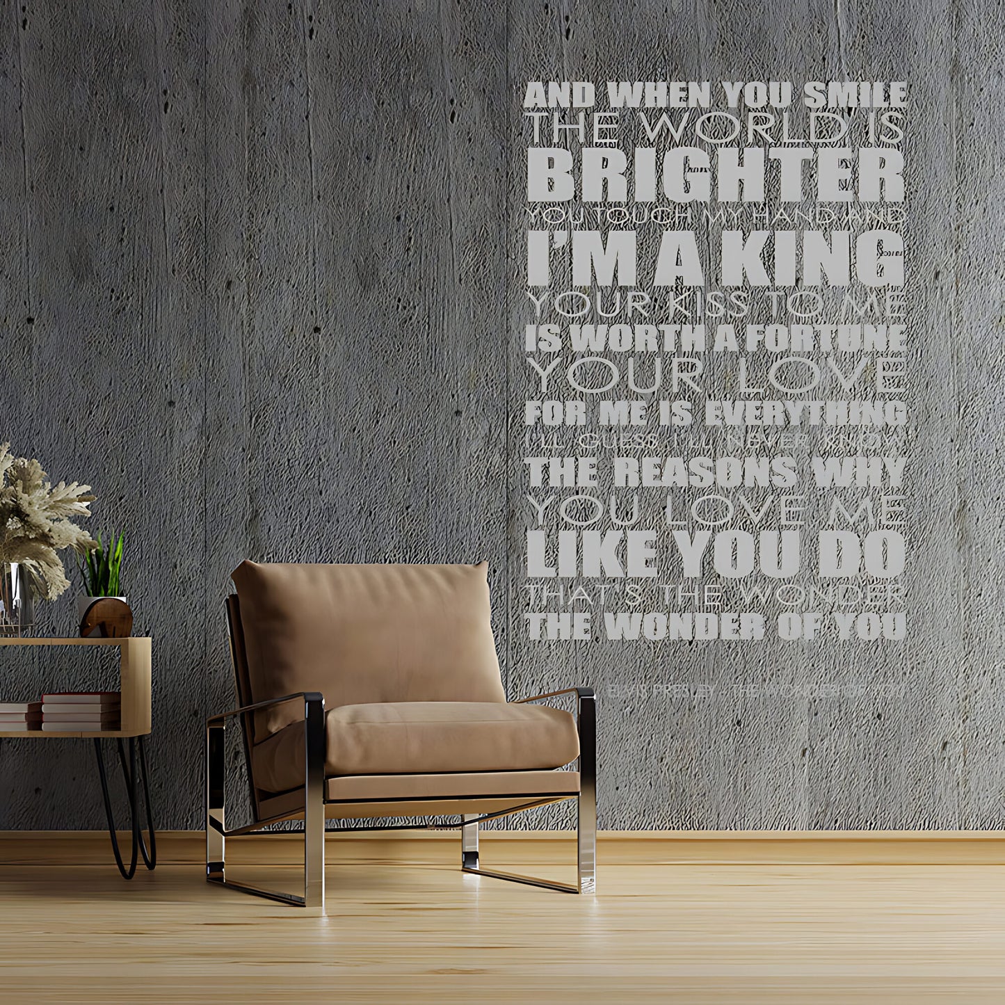 Elvis Presley Wall Art Sticker - Wonder Of You Lyrics Music Quote