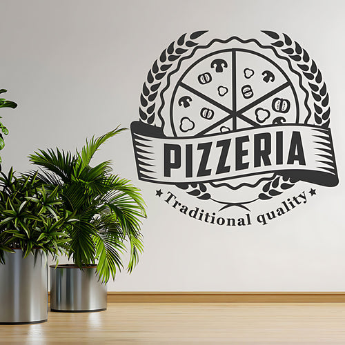 Custom Pizza Takeaway Wall Sticker for Fast Food Restaurants and Cafes
