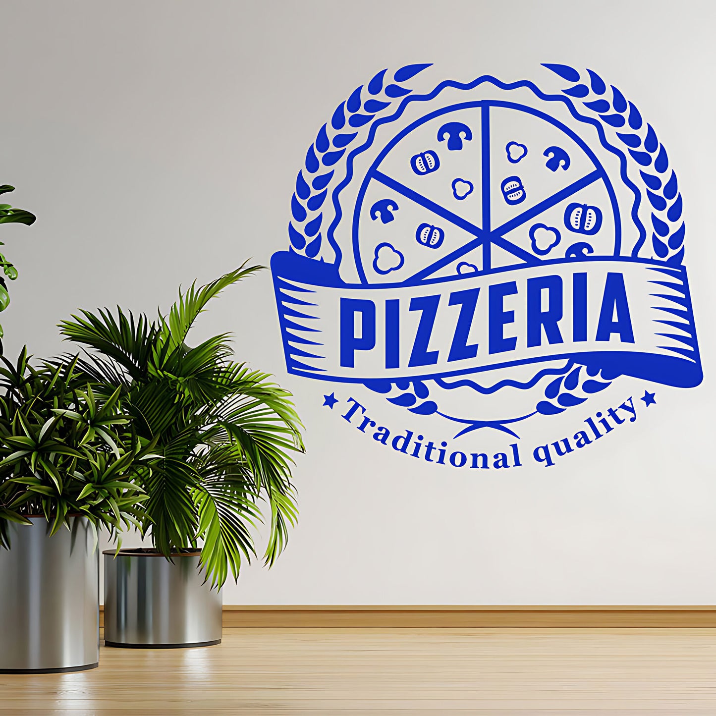 Custom Pizza Takeaway Wall Sticker for Fast Food Restaurants and Cafes