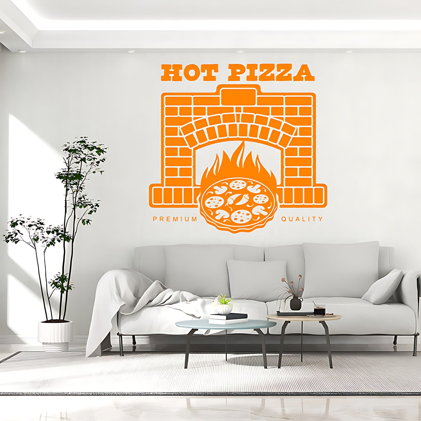 Restaurant Pizza Wall Sticker - Fast Food Cafe Decal