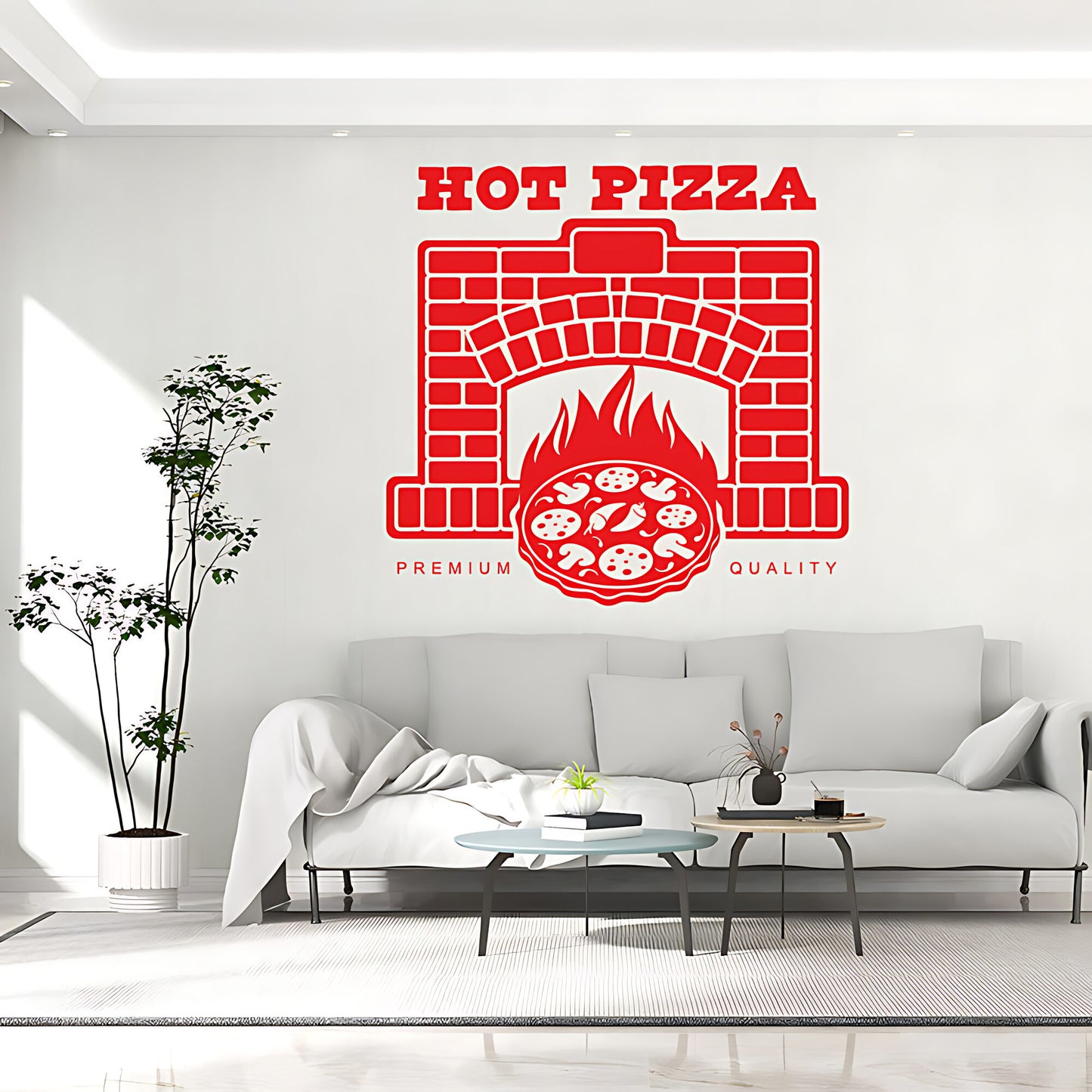 Restaurant Pizza Wall Sticker - Fast Food Cafe Decal