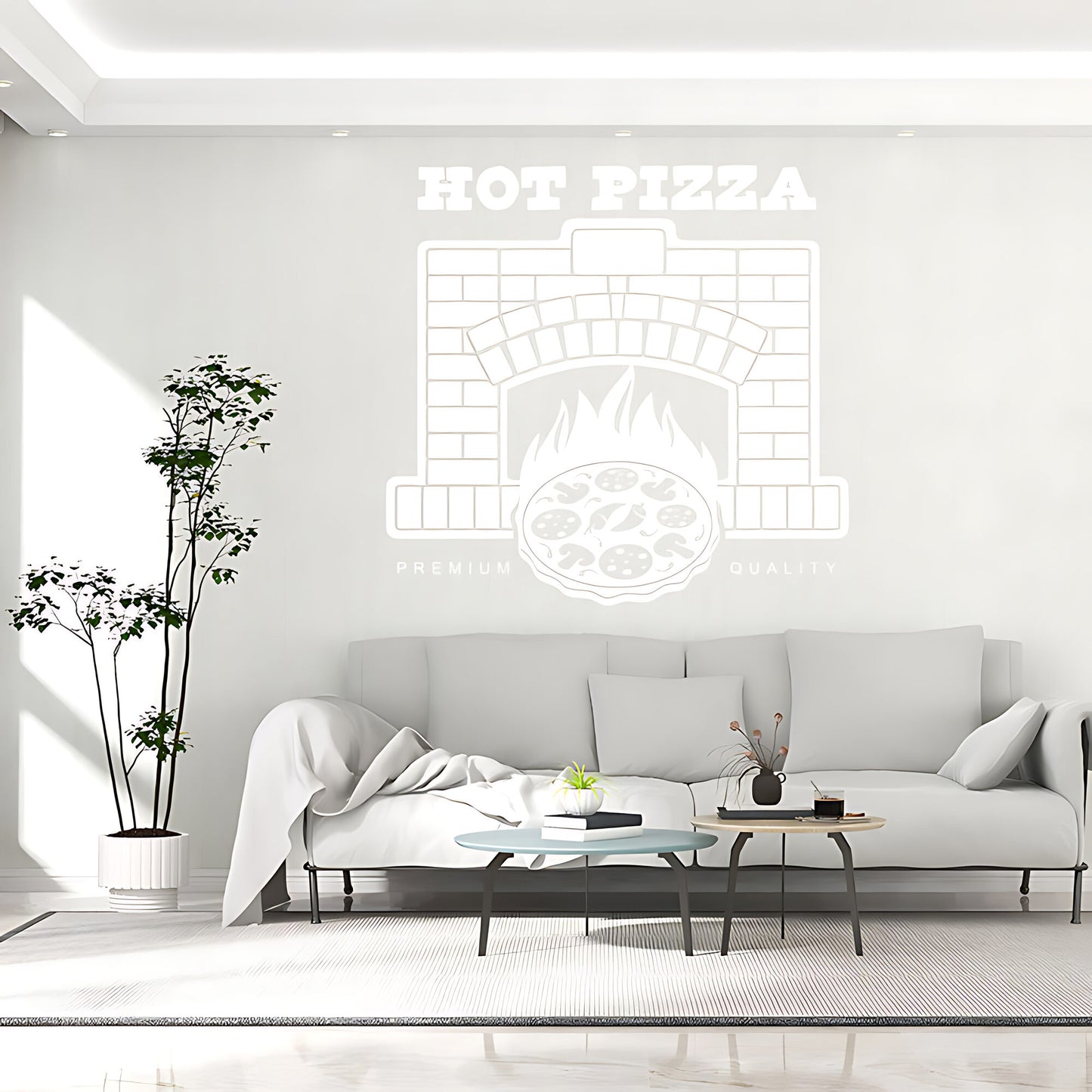 Restaurant Pizza Wall Sticker - Fast Food Cafe Decal