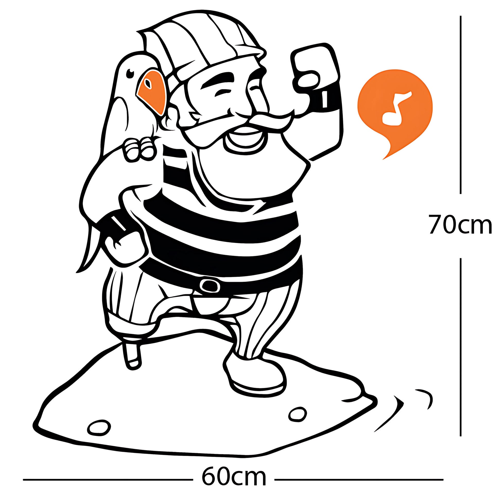 One Legged Pirate Wall Sticker