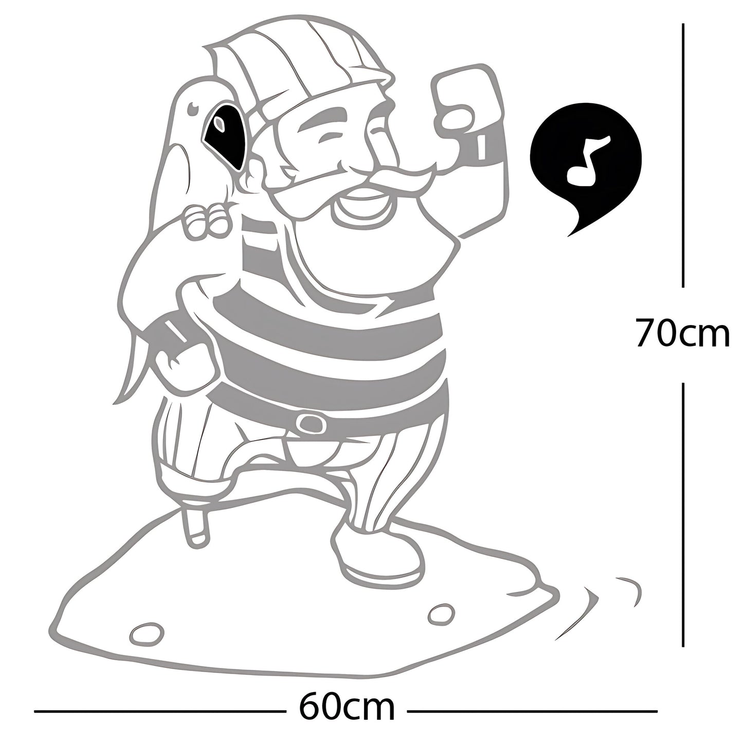 One Legged Pirate Wall Sticker