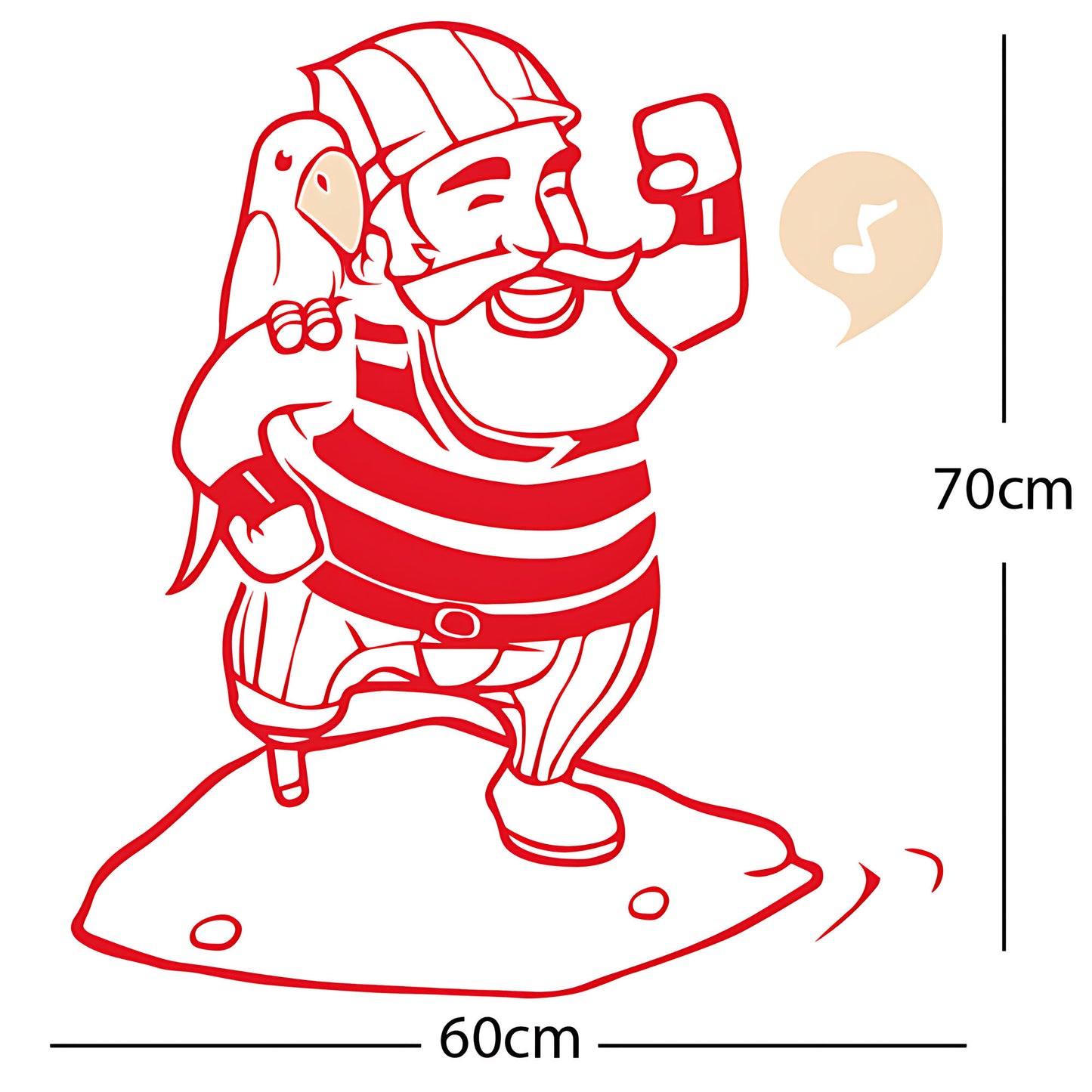 One Legged Pirate Wall Sticker