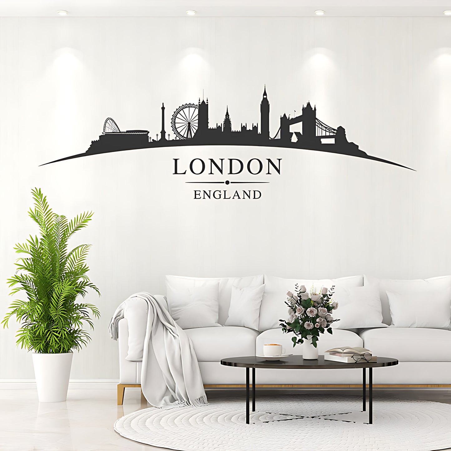 London England Skyline Wall Sticker – Big Ben Tower Bridge & London Eye