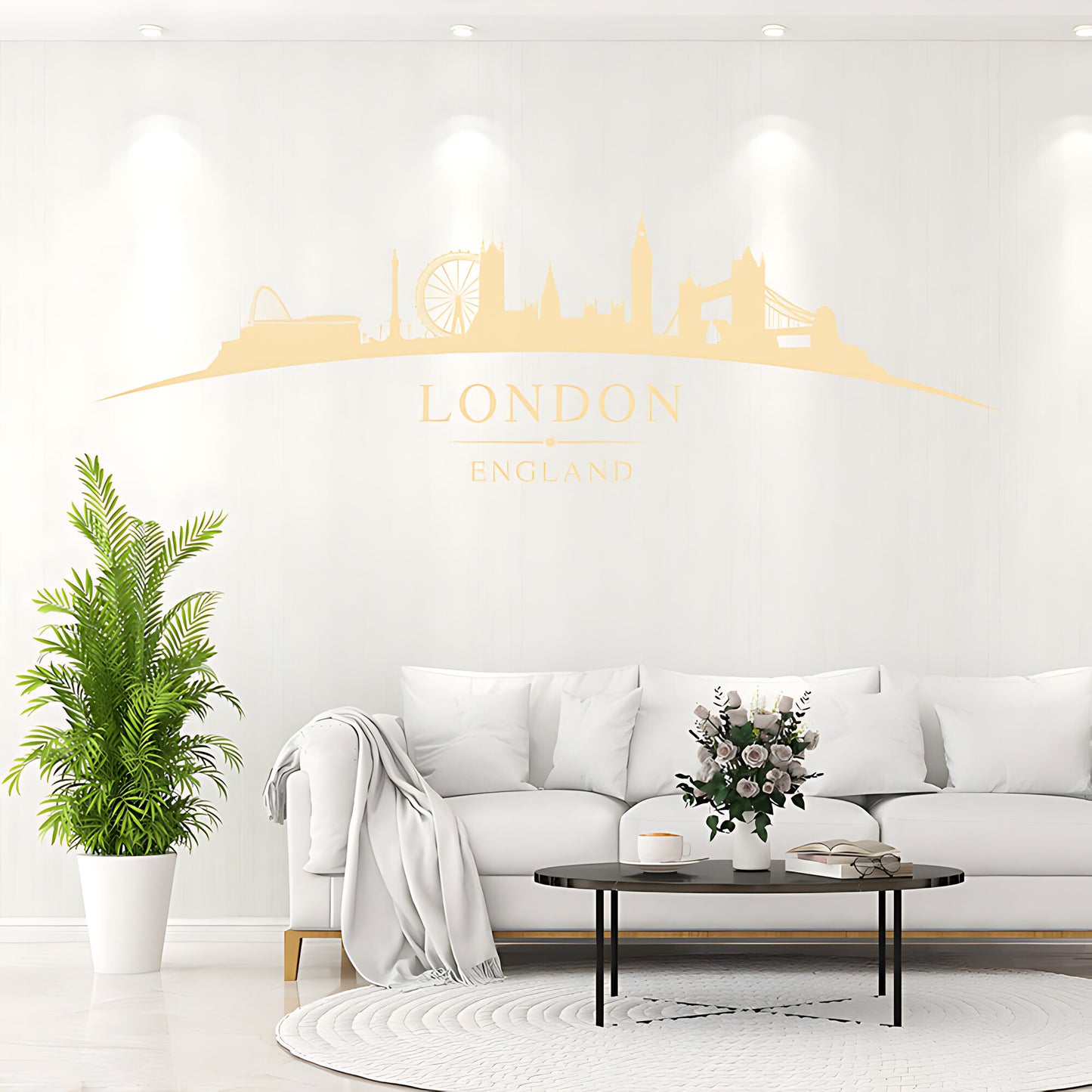 London England Skyline Wall Sticker – Big Ben Tower Bridge & London Eye