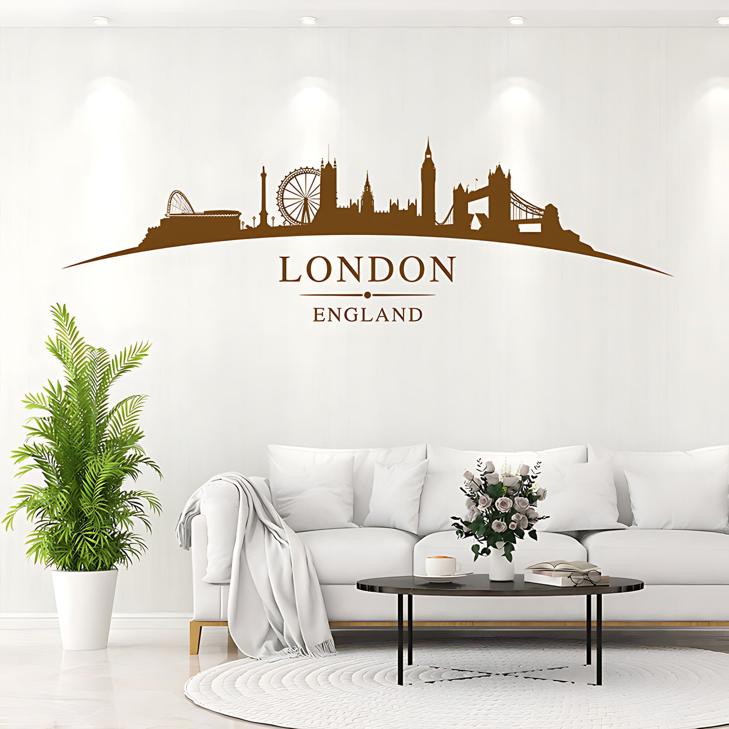 London England Skyline Wall Sticker – Big Ben Tower Bridge & London Eye