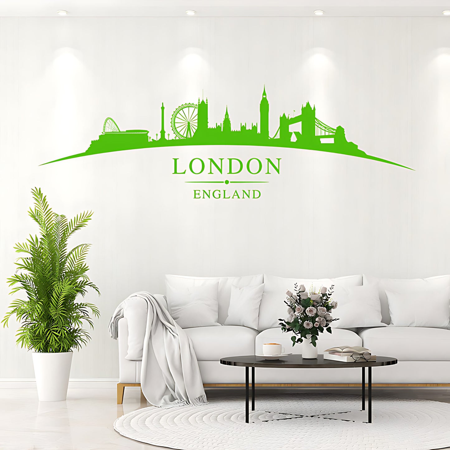London England Skyline Wall Sticker – Big Ben Tower Bridge & London Eye