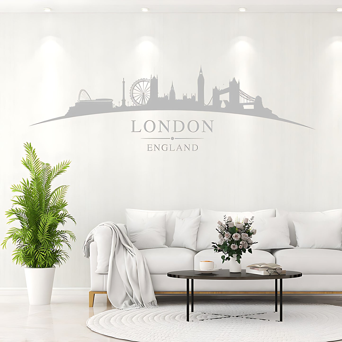 London England Skyline Wall Sticker – Big Ben Tower Bridge & London Eye