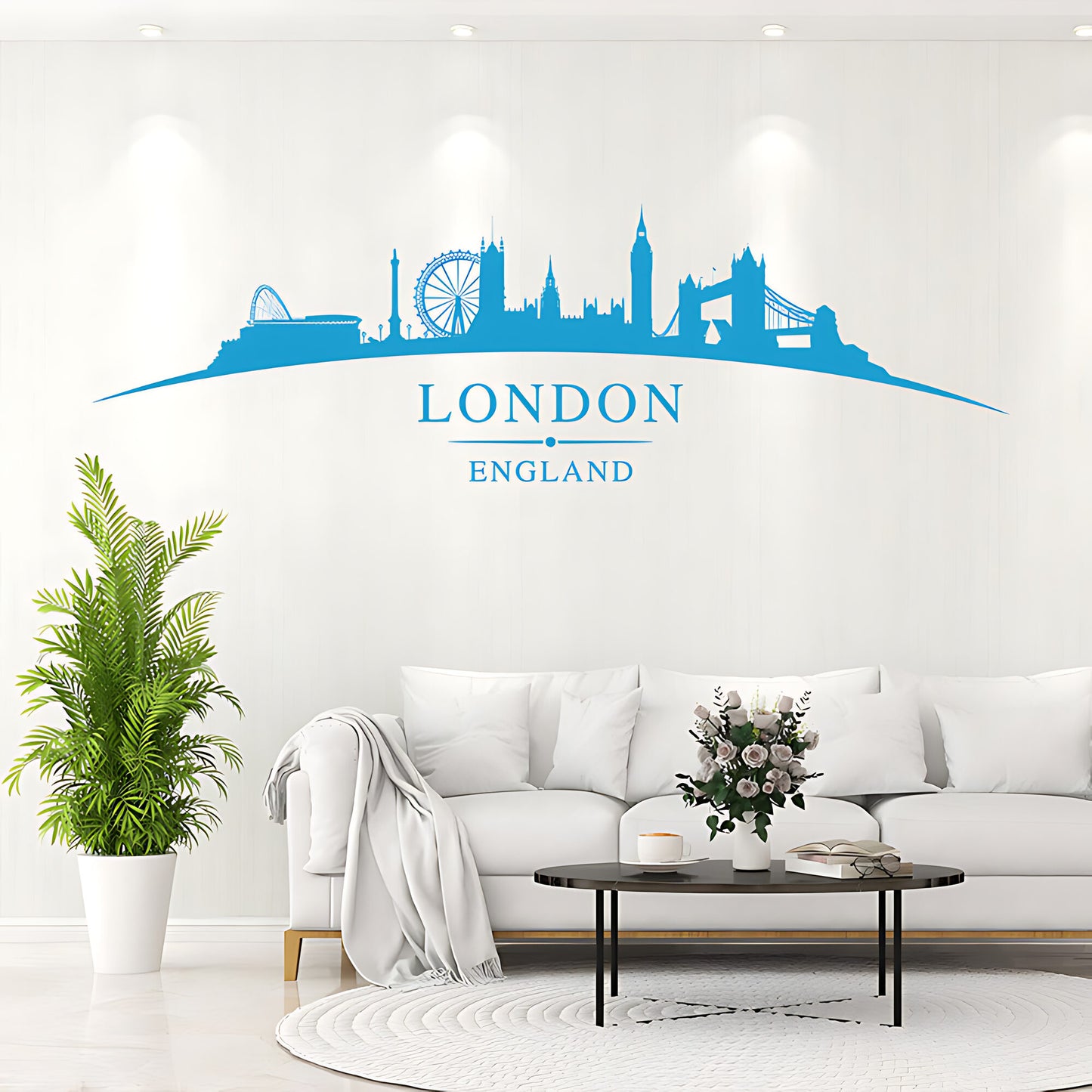 London England Skyline Wall Sticker – Big Ben Tower Bridge & London Eye
