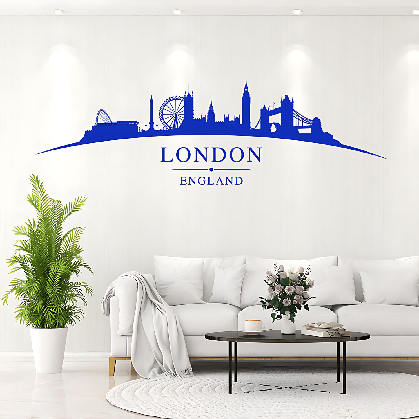 London England Skyline Wall Sticker – Big Ben Tower Bridge & London Eye