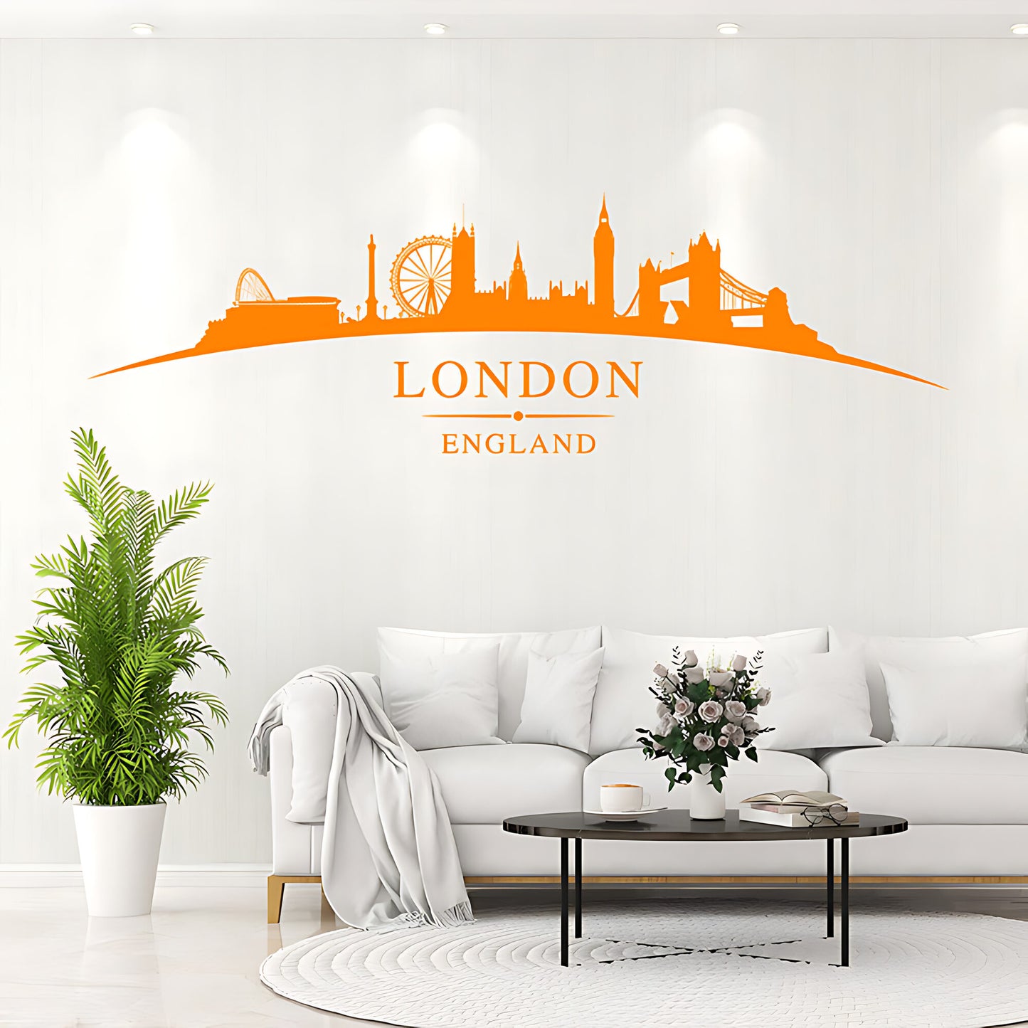 London England Skyline Wall Sticker – Big Ben Tower Bridge & London Eye