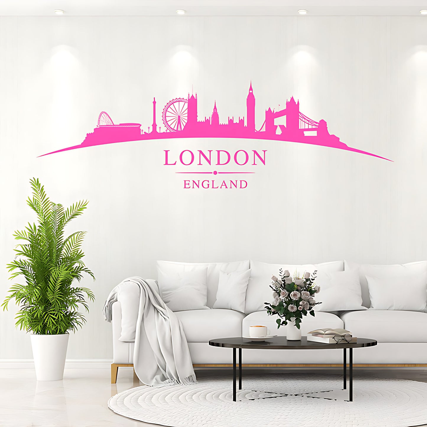 London England Skyline Wall Sticker – Big Ben Tower Bridge & London Eye