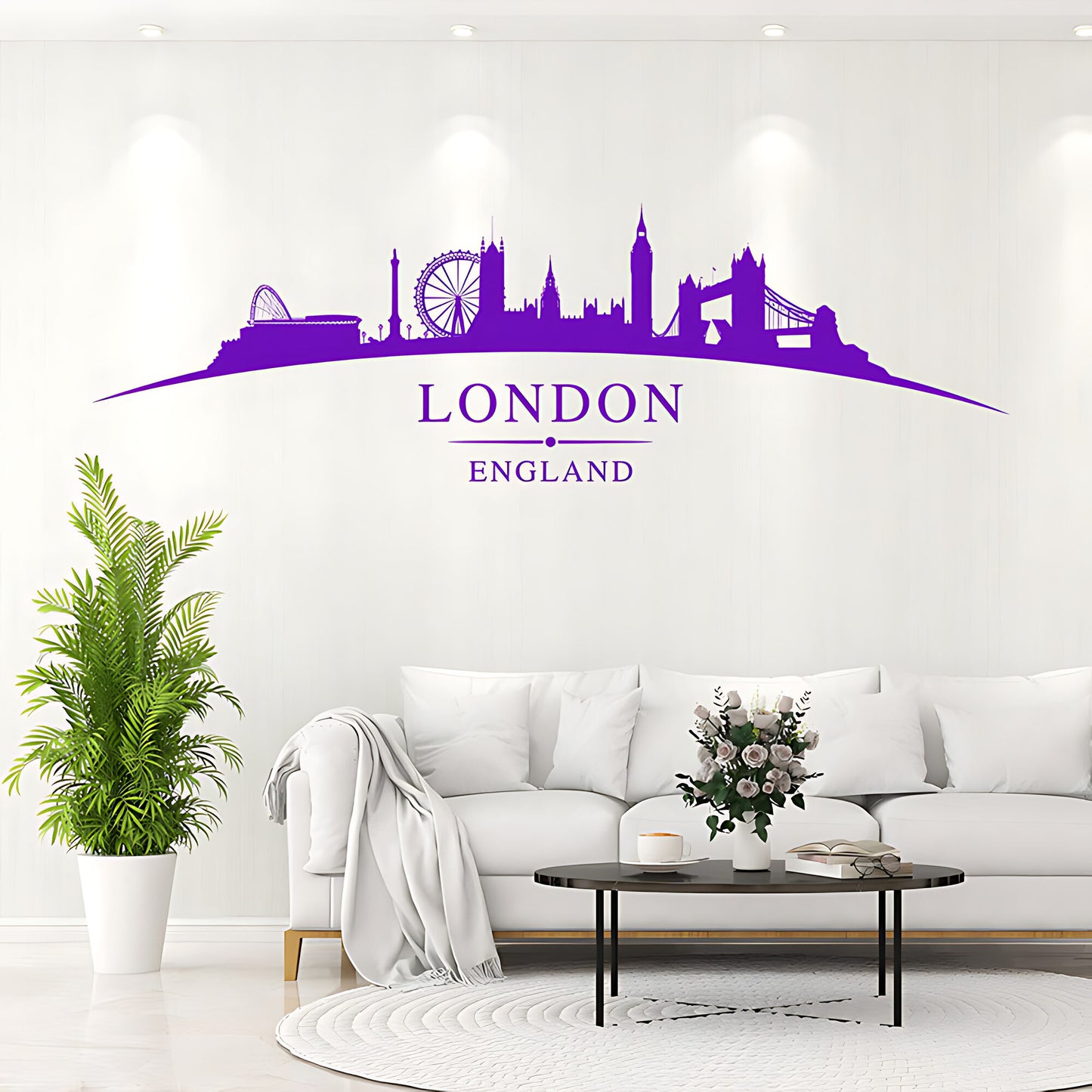 London England Skyline Wall Sticker – Big Ben Tower Bridge & London Eye