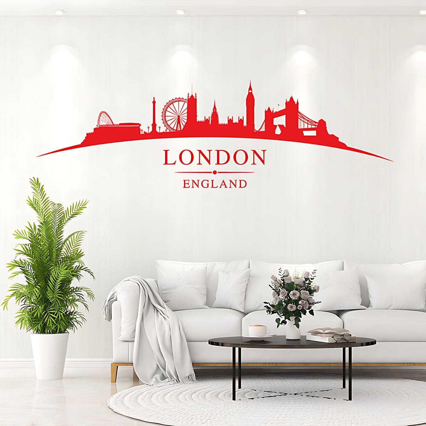 London England Skyline Wall Sticker – Big Ben Tower Bridge & London Eye