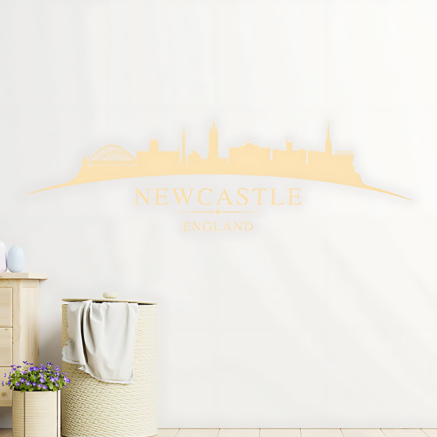 Newcastle England Skyline Wall Sticker – Tyne Bridge Cityscape Decal
