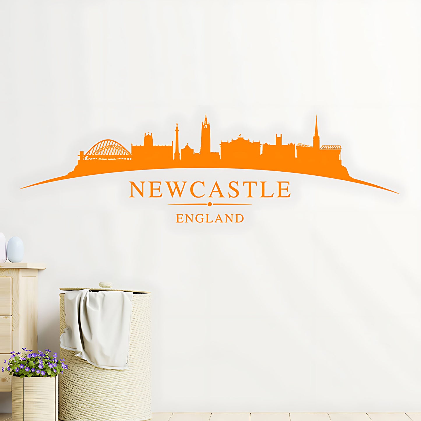 Newcastle England Skyline Wall Sticker – Tyne Bridge Cityscape Decal
