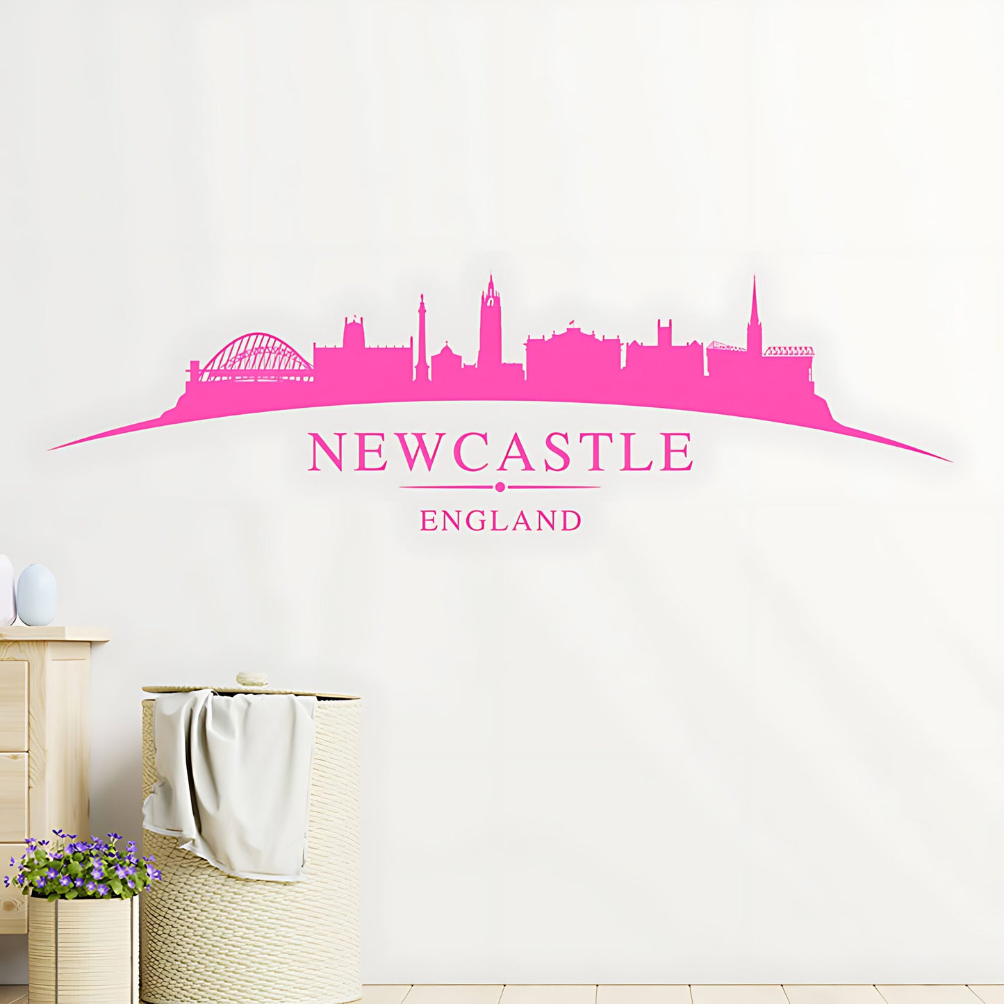Newcastle England Skyline Wall Sticker – Tyne Bridge Cityscape Decal