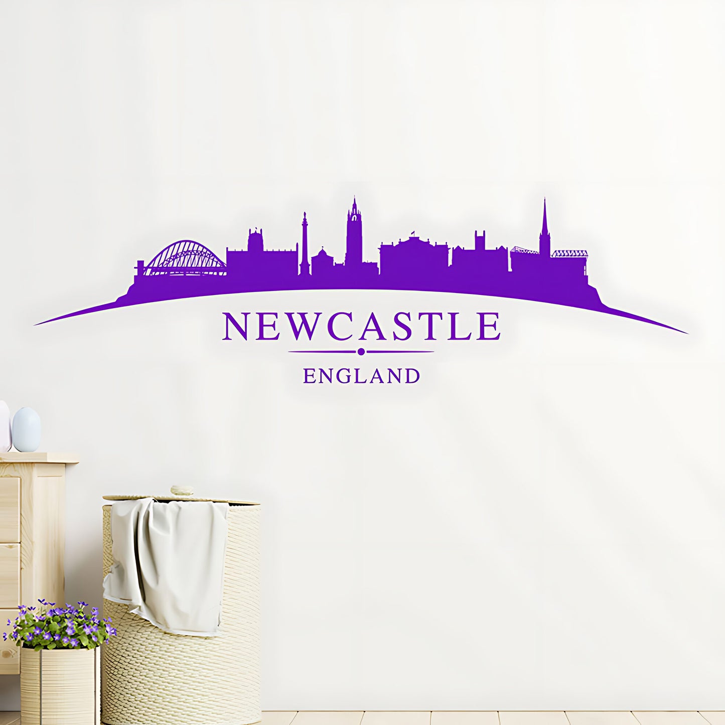 Newcastle England Skyline Wall Sticker – Tyne Bridge Cityscape Decal