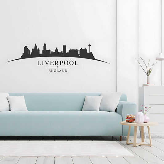 Liverpool England Skyline Wall Sticker – Mersey Waterfront Cityscape Decal