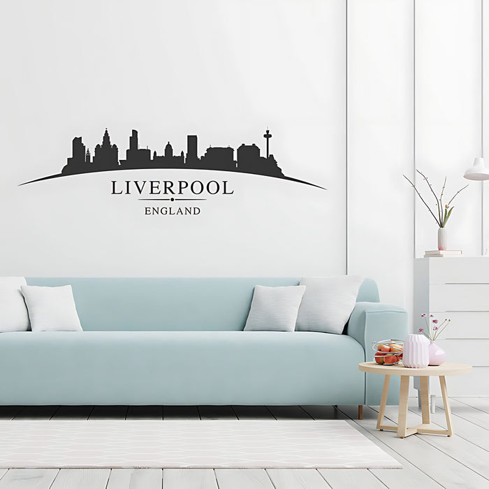 Liverpool England Skyline Wall Sticker ‚Äì Mersey Waterfront Cityscape Decal
