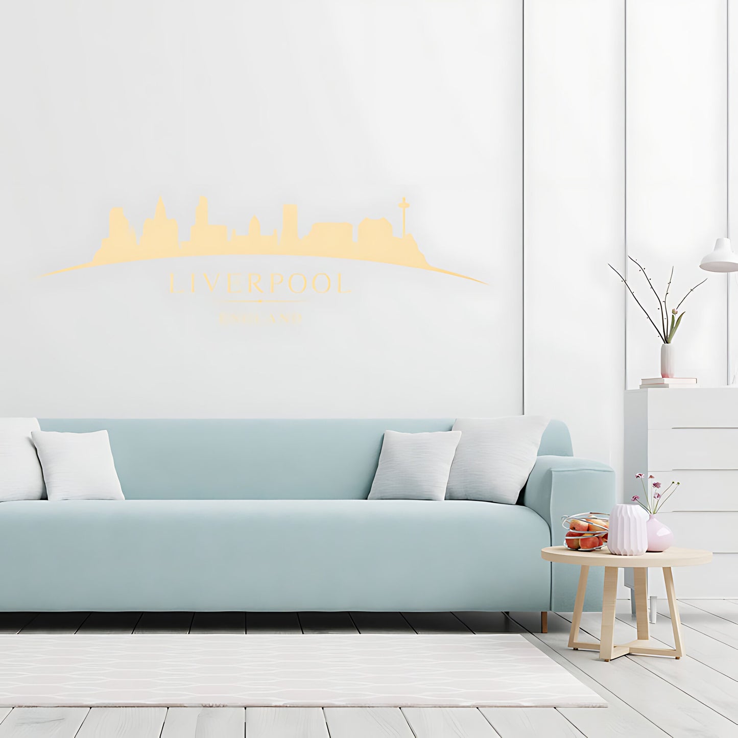 Liverpool England Skyline Wall Sticker – Mersey Waterfront Cityscape Decal