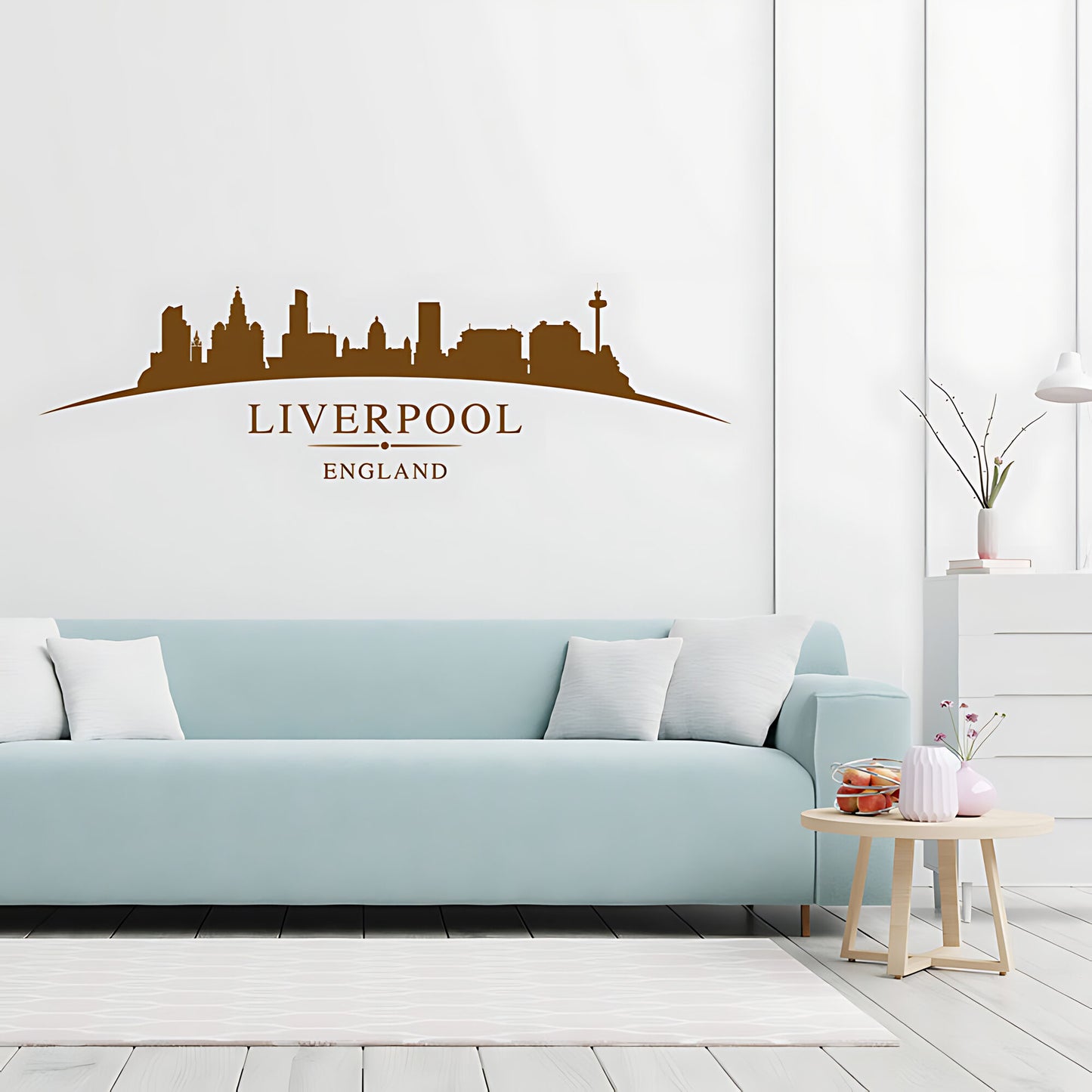 Liverpool England Skyline Wall Sticker – Mersey Waterfront Cityscape Decal