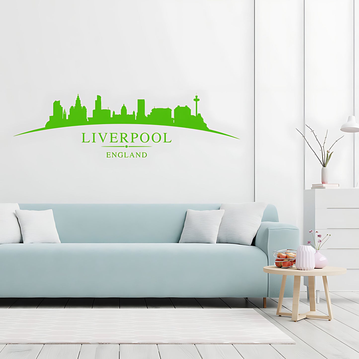 Liverpool England Skyline Wall Sticker – Mersey Waterfront Cityscape Decal